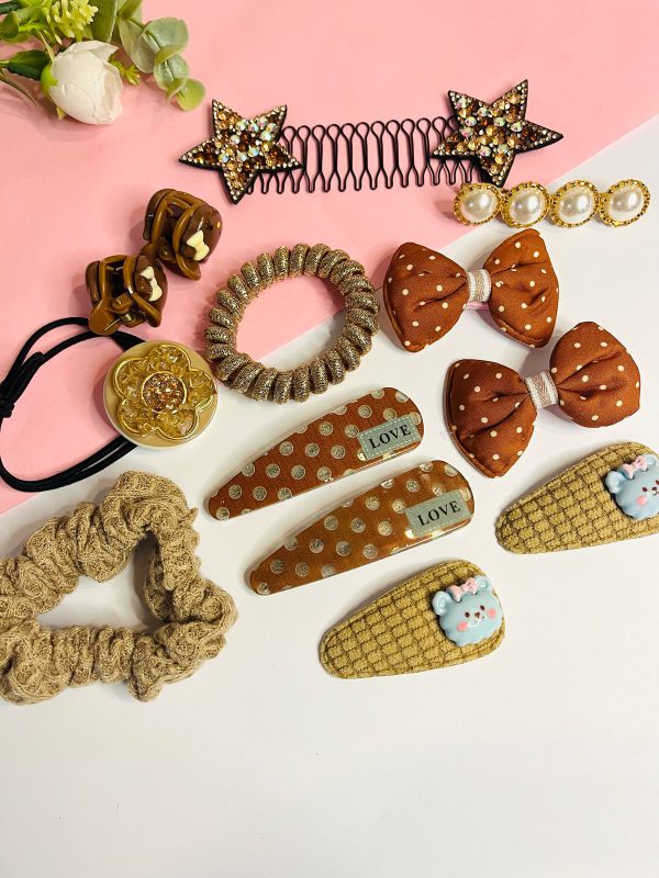 Brown Hair Accessory Set