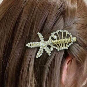 Crystal Seashell Hair Clip