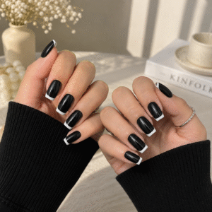 Midnight French Tips