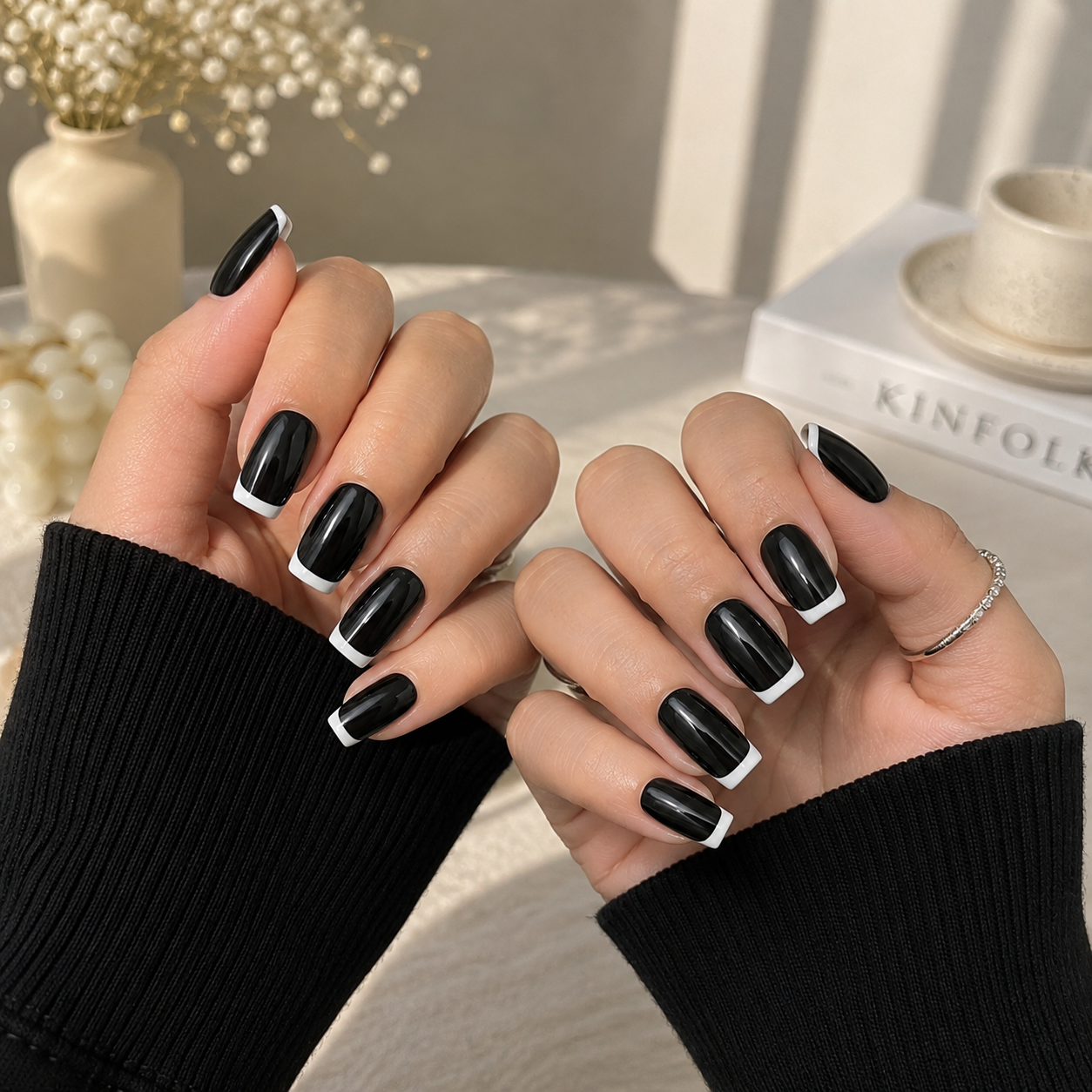 Midnight French Tips
